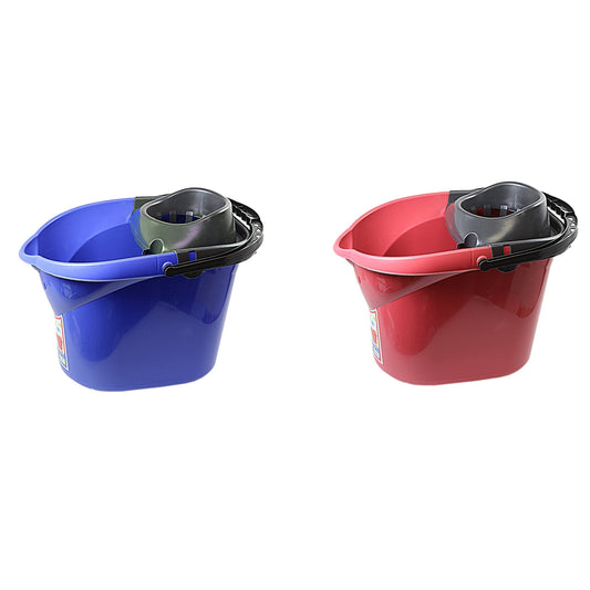 Durable Plastic Mop Bucket 13L Assorted Colours