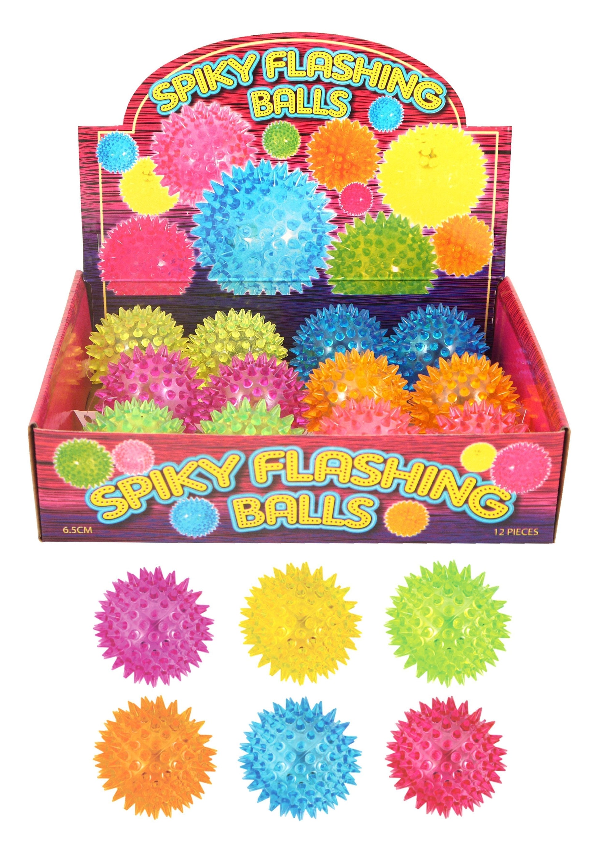 65cm Light Up Spiky Flashing Bouncing Balls Assorted Colors