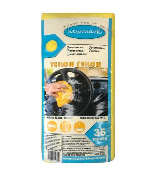 Yellow Fellow Plush Microfibre Cleaning Towels Pack of 36