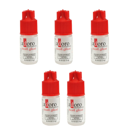 Adoro Professional Nail Glue 5 Pack for Acrylics Fake Nails