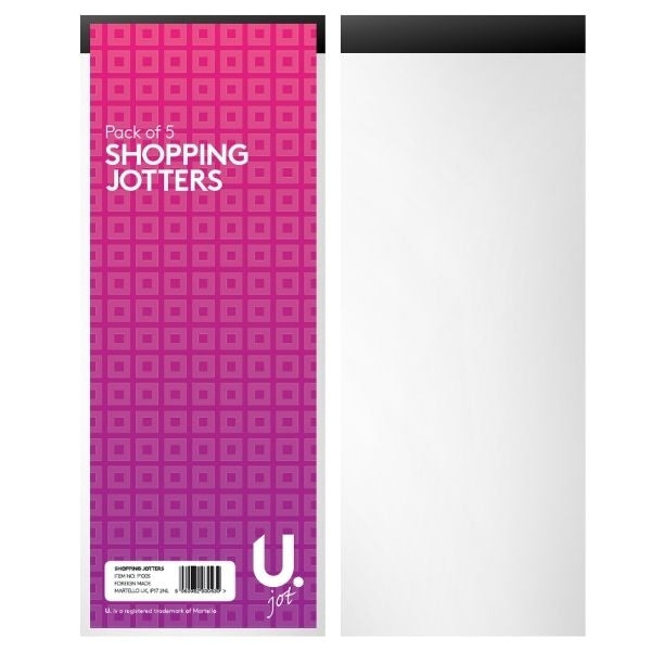 5 Pack Shopping Jotters Lined Notebooks Set of 5 Mini Notepads