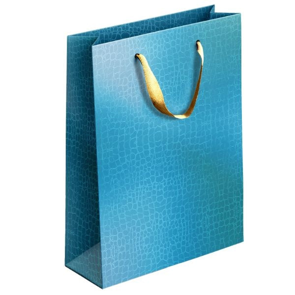 Embossed Metallic Paper Gift Bag Medium in Assorted Colors