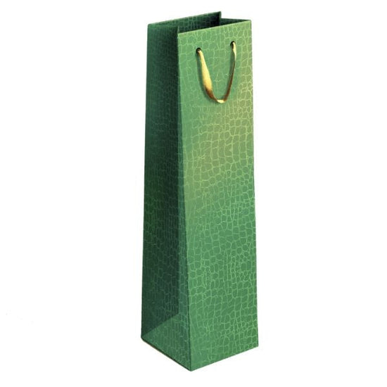 Embossed Metallic Paper Wine Bottle Gift Bag Assorted Colours