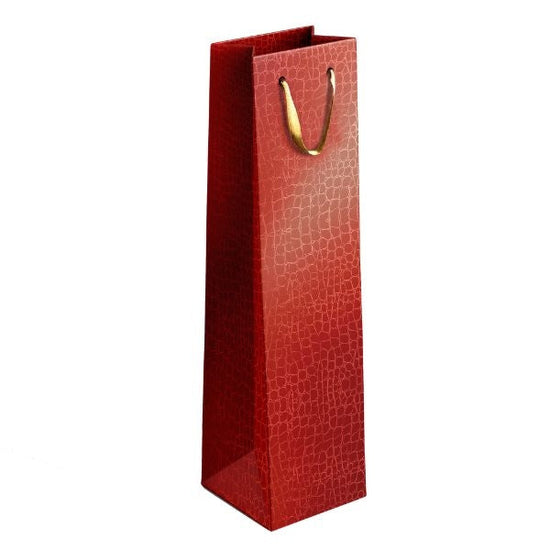 Embossed Metallic Paper Wine Bottle Gift Bag Assorted Colours
