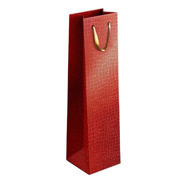 Embossed Metallic Paper Wine Bottle Gift Bag Assorted Colours