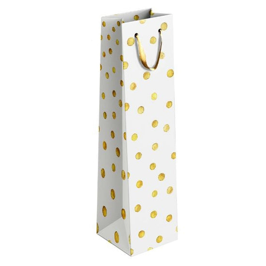 Elegant Gold and Silver Patterned Wine Bottle Gift Bag 36x12x10cm
