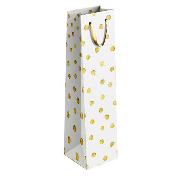 Elegant Gold and Silver Patterned Wine Bottle Gift Bag 36x12x10cm