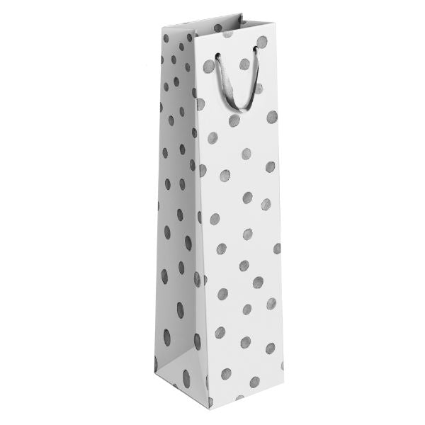 Elegant Gold and Silver Patterned Wine Bottle Gift Bag 36x12x10cm