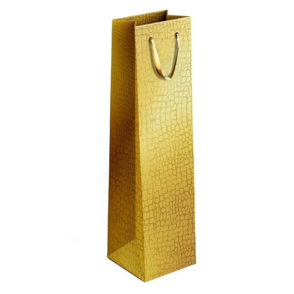 Embossed Metallic Paper Wine Bottle Gift Bag Assorted Colours 36x12x10cm