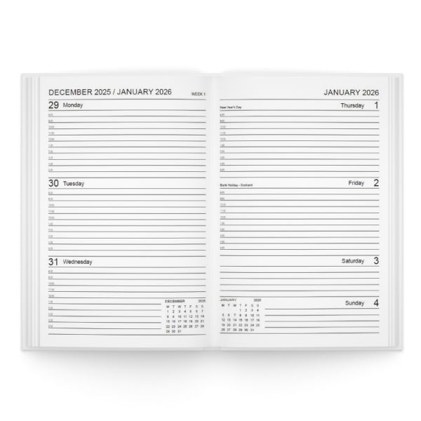 2026 A4 Classic Diary Assorted Colours