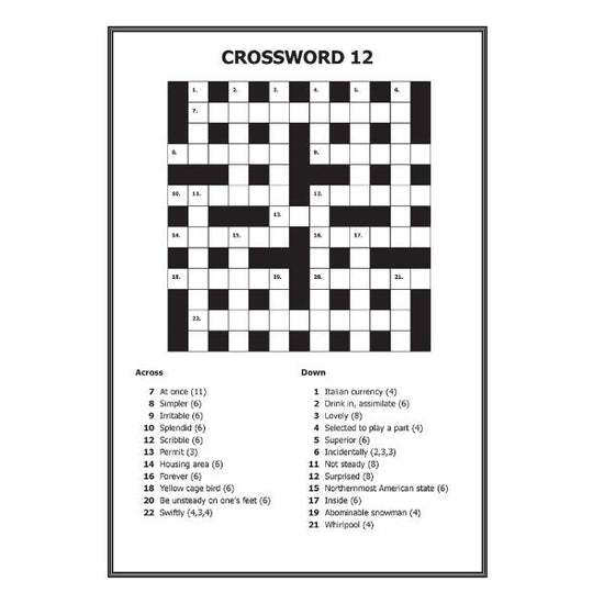 Giant Print Crossword Puzzle Book for Modern Enthusiasts
