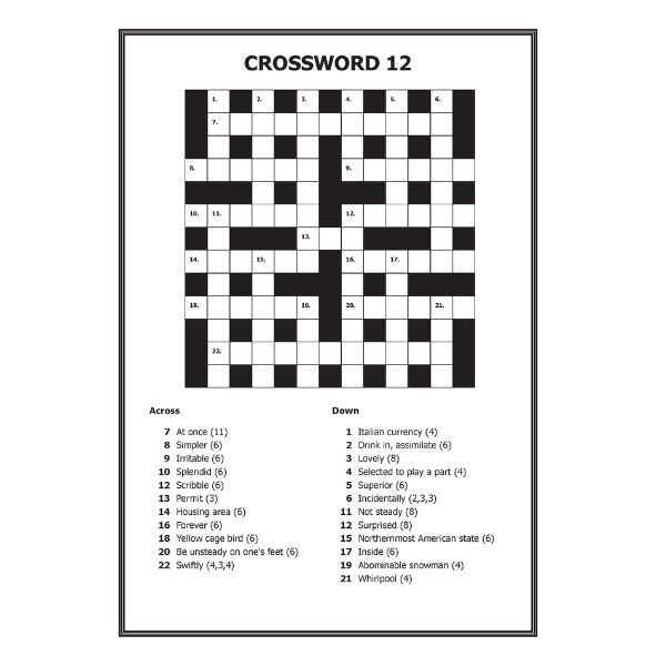 Giant Print Crossword Puzzle Book for Modern Enthusiasts