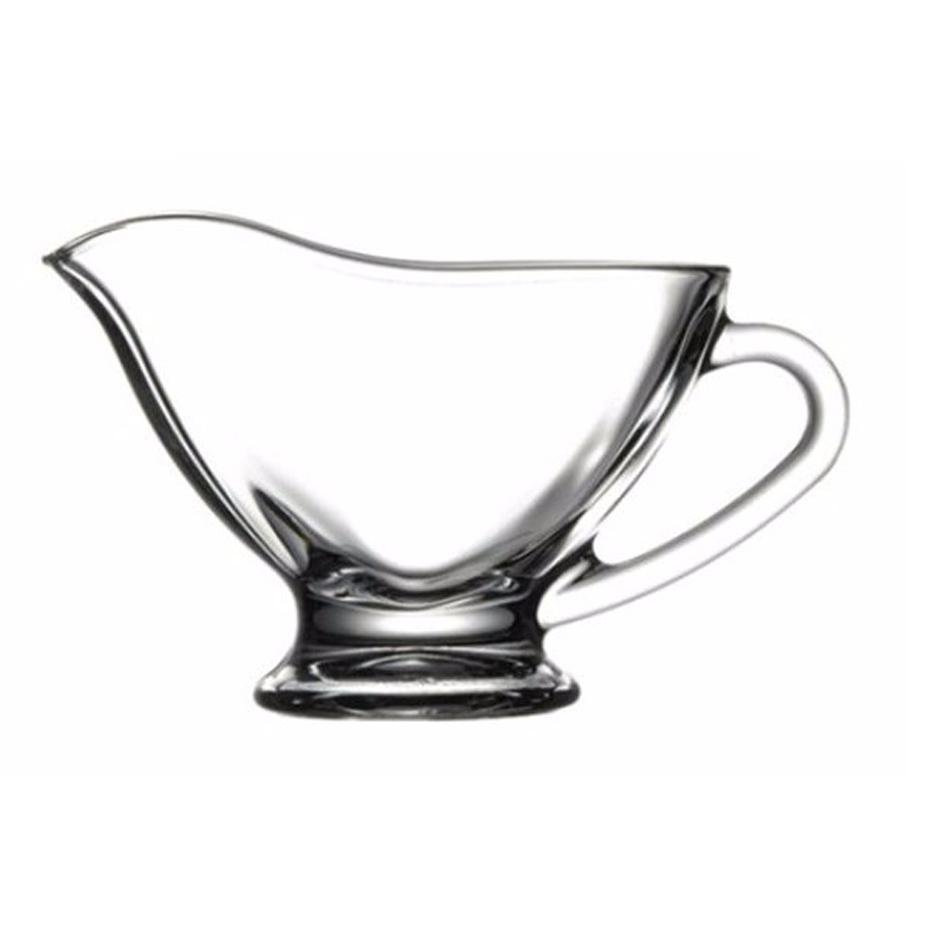 Elegant Pasabahce Glass Gravy Boat with Handle for Kitchen and Dining