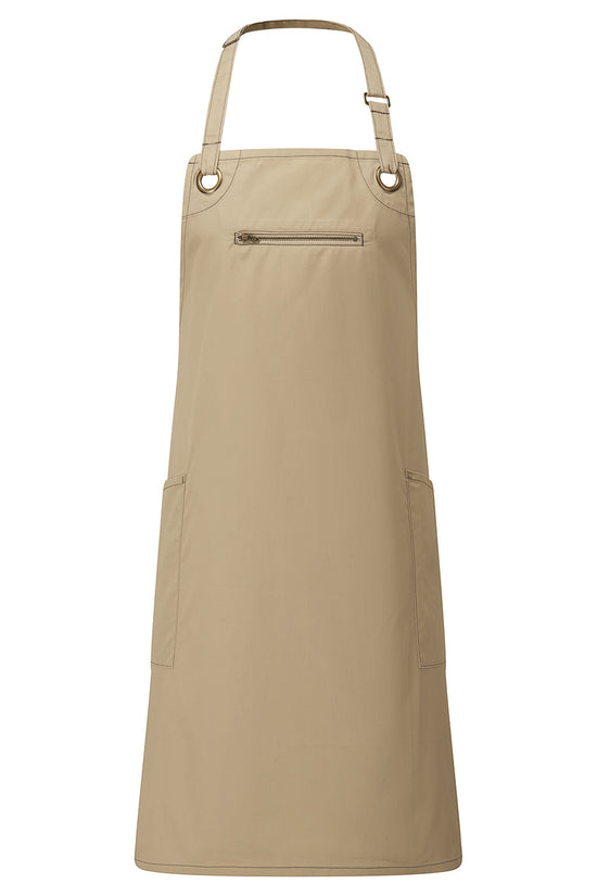 EcoFriendly Barley Stitch Bib Apron with Side Pockets