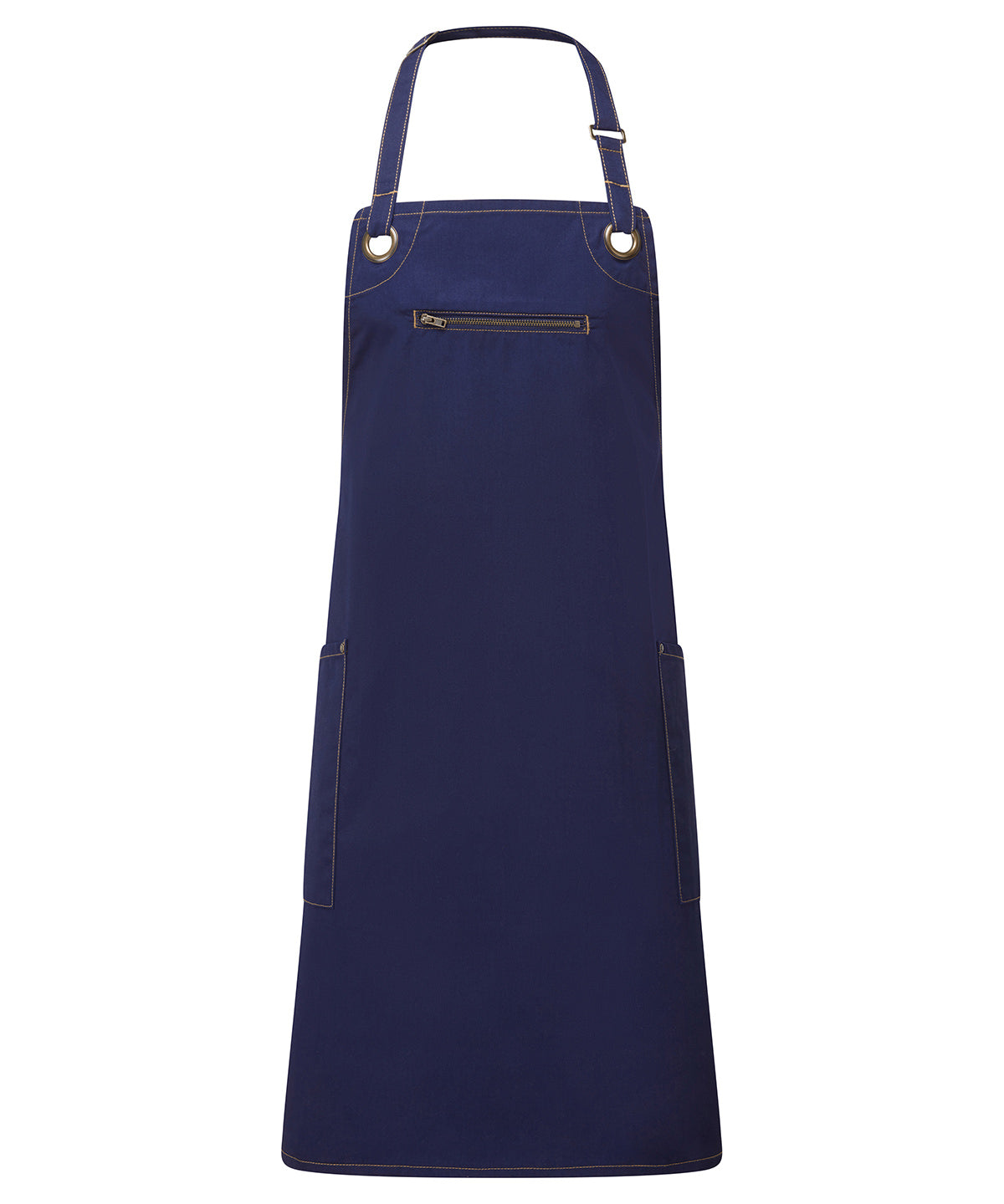 EcoFriendly Barley Stitch Bib Apron with Side Pockets