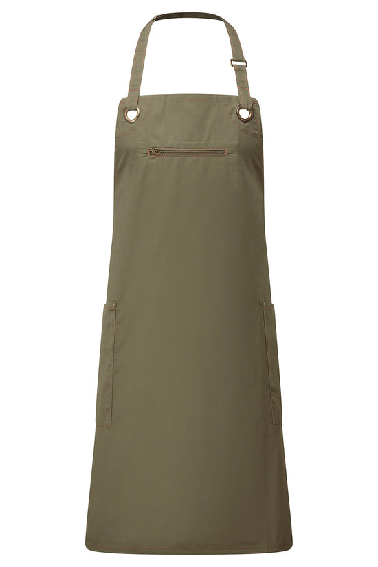 EcoFriendly Barley Stitch Bib Apron with Side Pockets