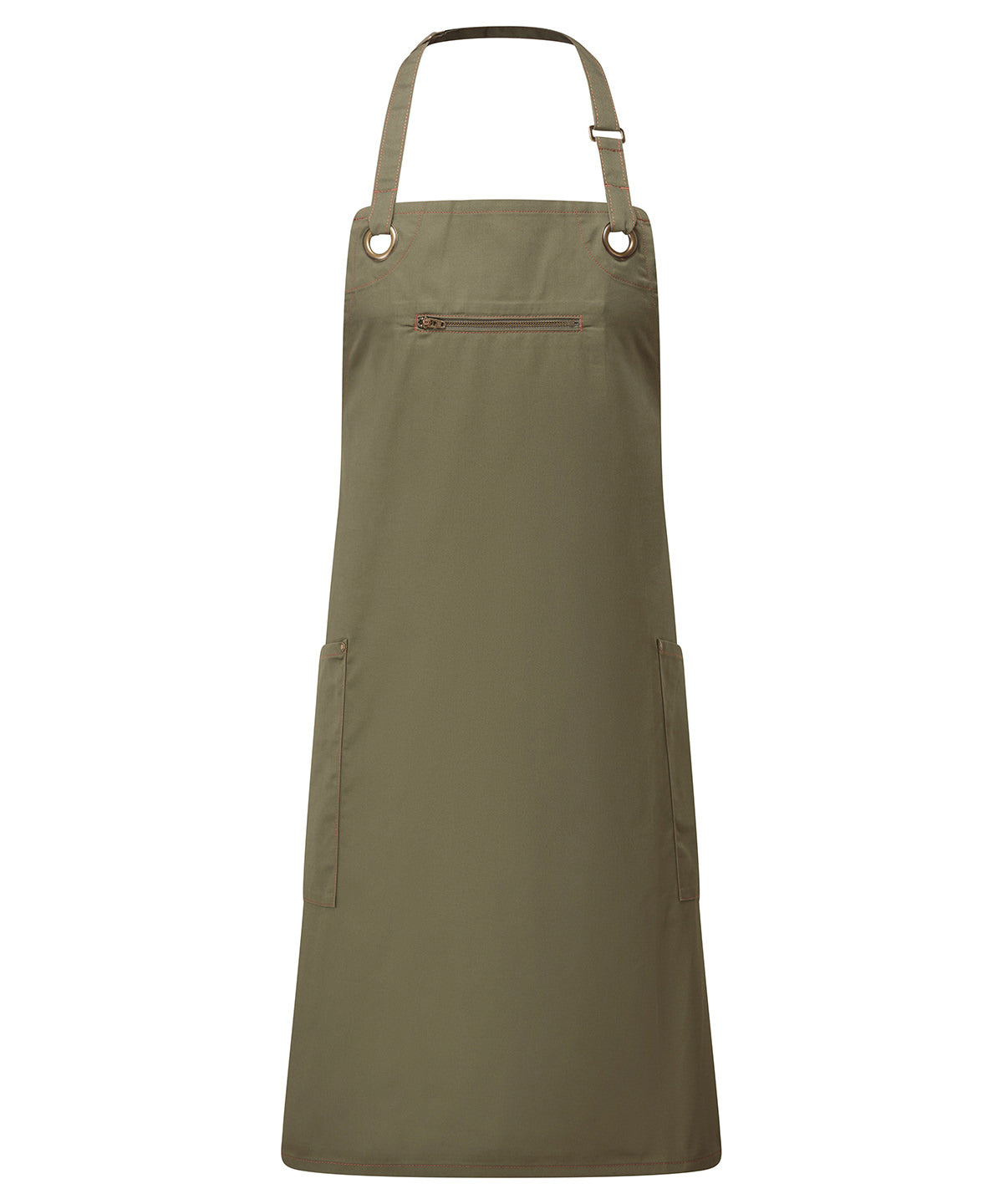 EcoFriendly Barley Stitch Bib Apron with Side Pockets