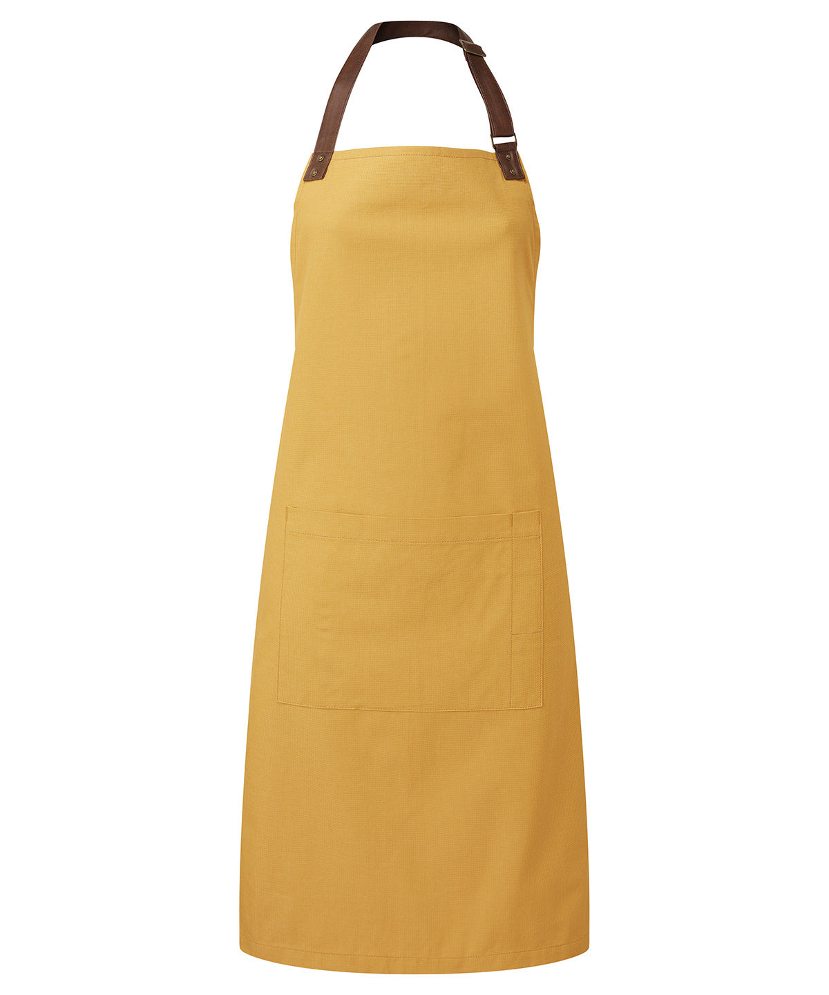 Premier Annex Oxford Bib Apron with Faux Leather Details