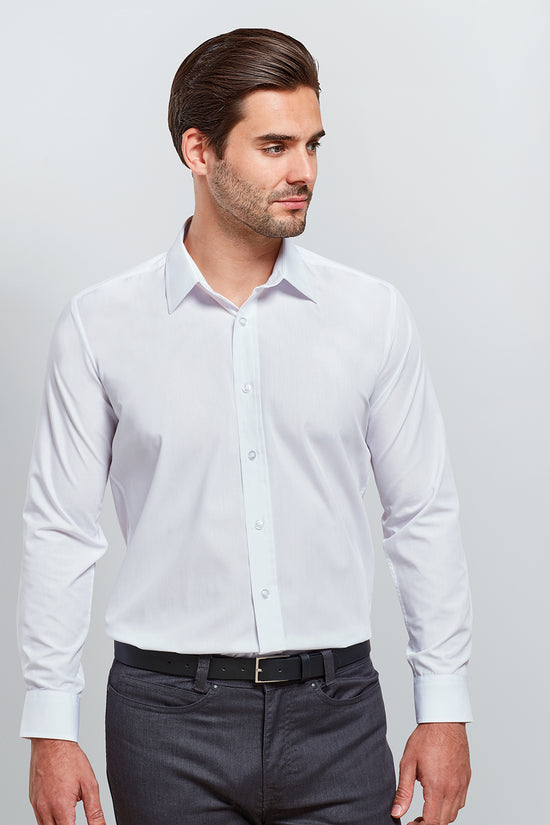 Premier Poplin Fitted Long Sleeve Shirt for Men