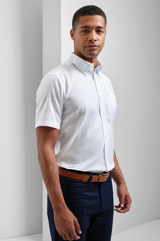 Premier Mens Signature Oxford Short Sleeve Shirt