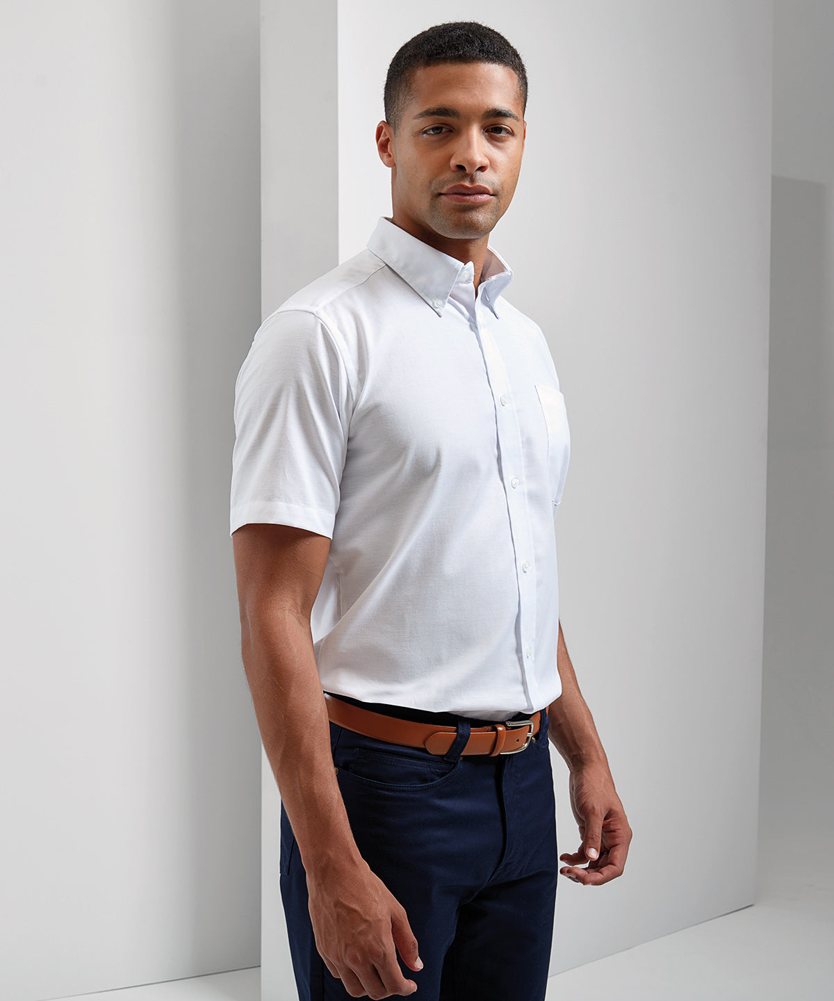 Premier Mens Signature Oxford Short Sleeve Shirt