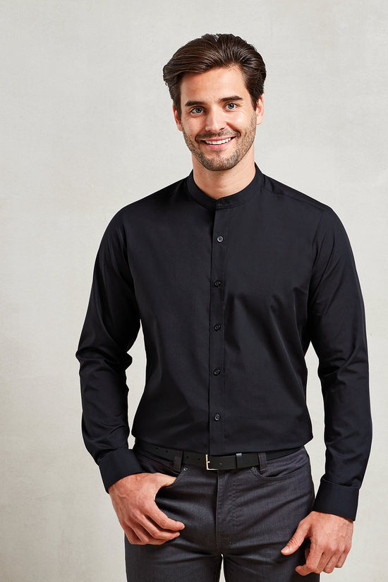 Premier Banded Collar Grandad Shirt for Adults