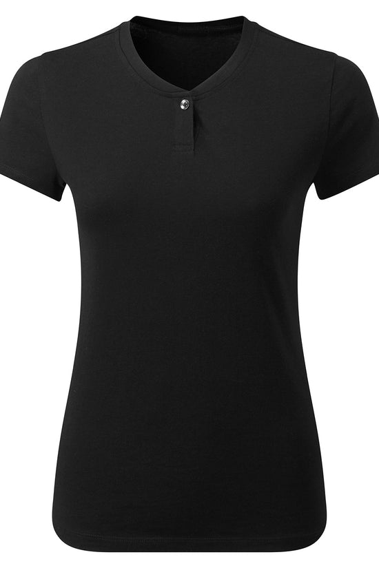 EcoFriendly Womens Cotton Rich TShirt with Single Button Placket