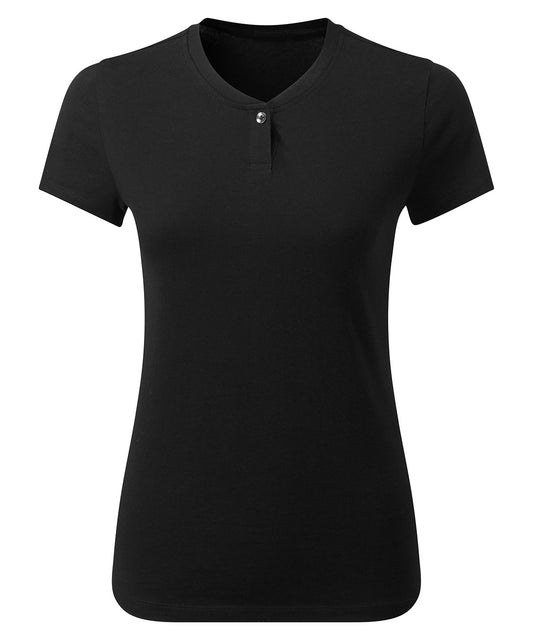 EcoFriendly Womens Cotton Rich TShirt with Single Button Placket