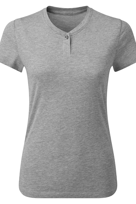 EcoFriendly Womens Cotton Rich TShirt with Single Button Placket