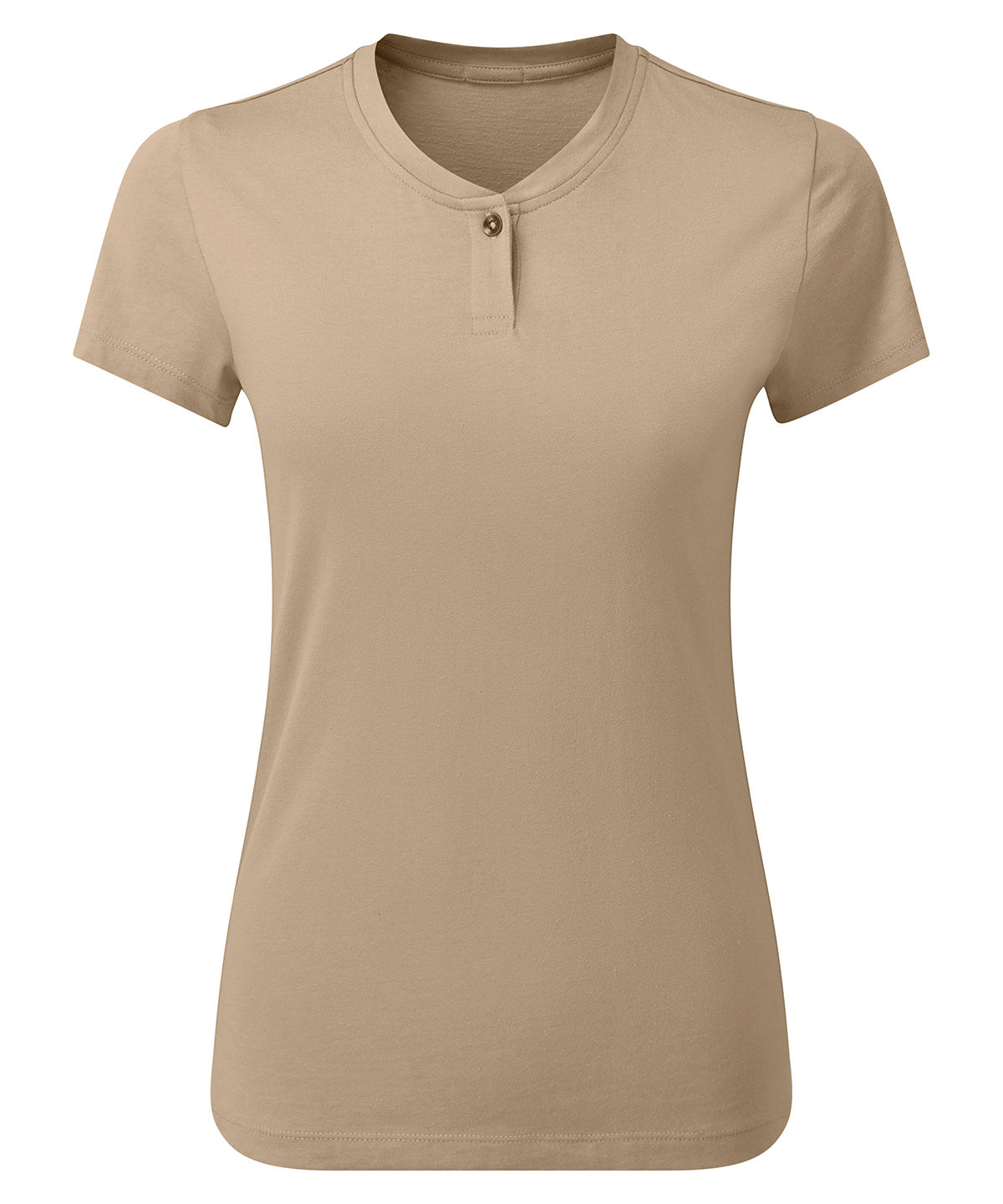 EcoFriendly Womens Cotton Rich TShirt with Single Button Placket