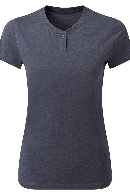 EcoFriendly Womens Cotton Rich TShirt with Single Button Placket