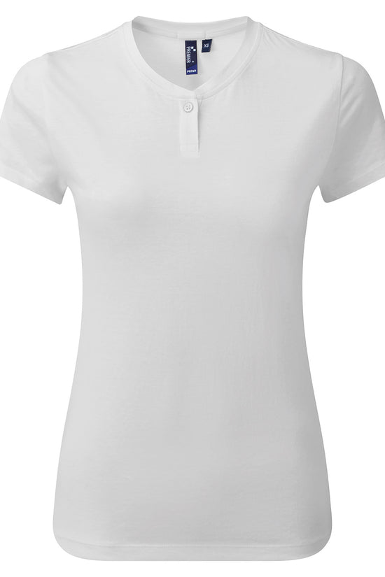 EcoFriendly Womens Cotton Rich TShirt with Single Button Placket