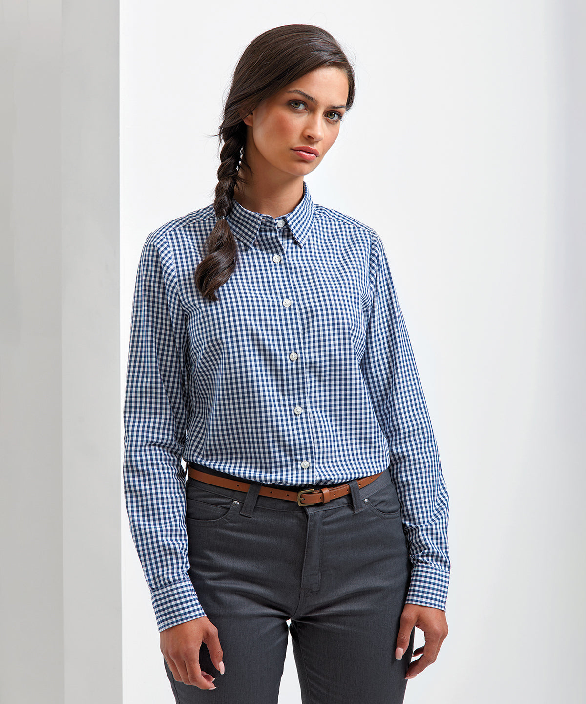 Maxton Check Long Sleeve Shirt Womens VintageChic Blouse