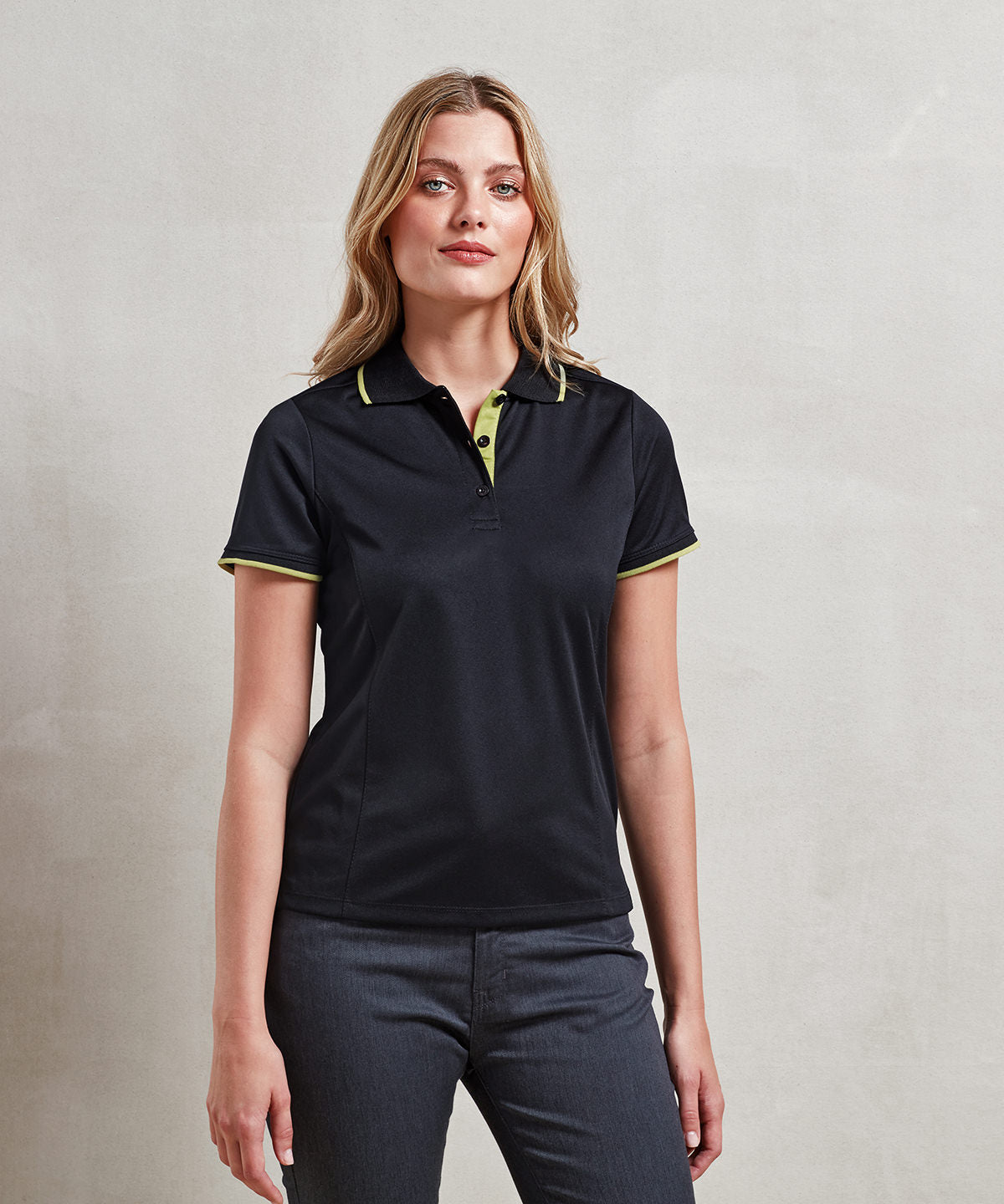Contrast Coolchecker Womens Polo Shirt with Side Panels