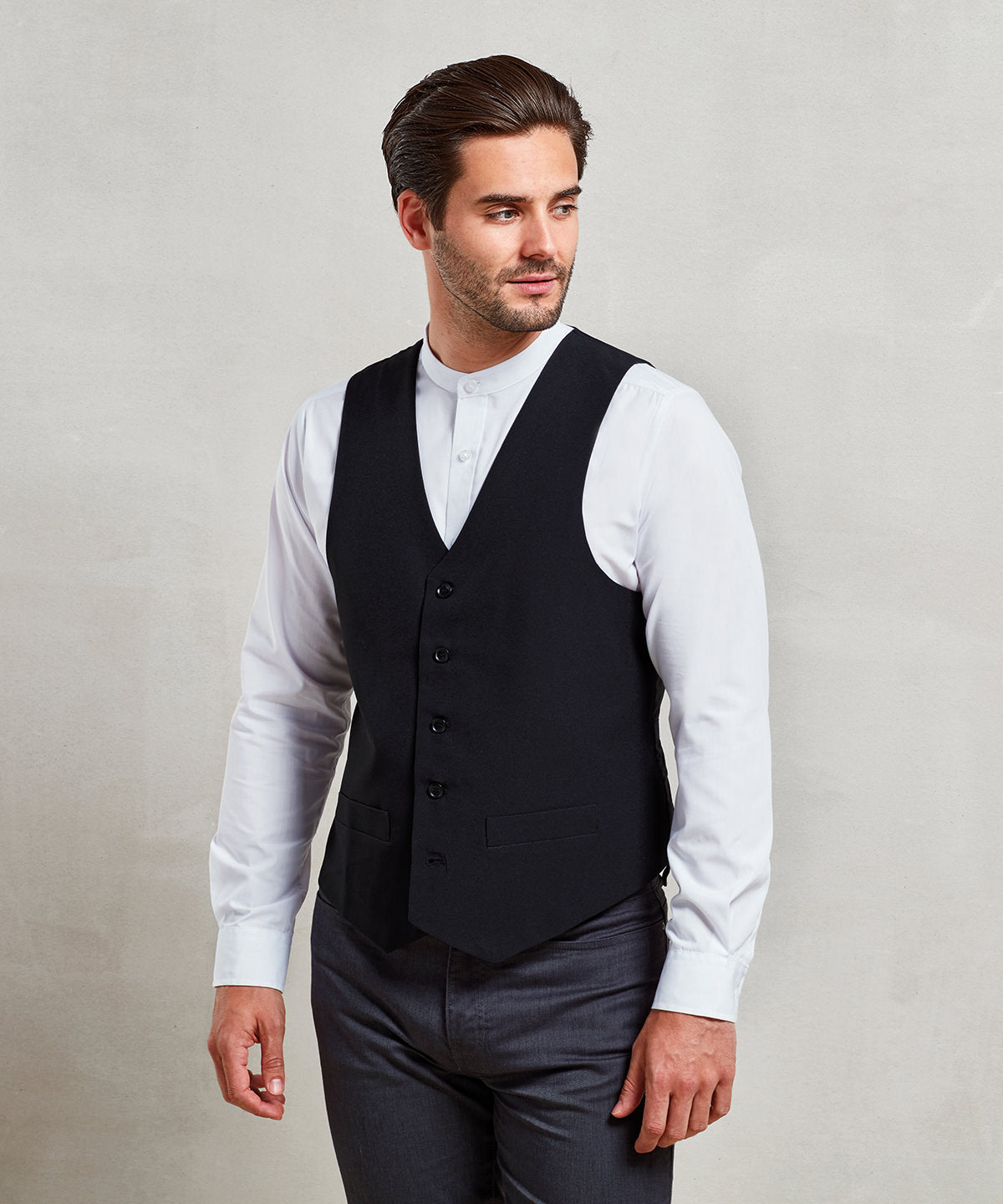 Contemporary Style 5Button Polyester Waistcoat for Men