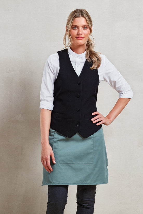 Contemporary Womens Polyester Lined Waistcoat with Watch Pockets