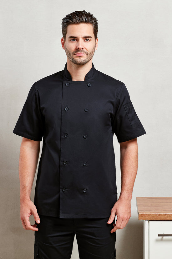 Short Sleeve Chefs Jacket for Male Chefs in Plus Sizes