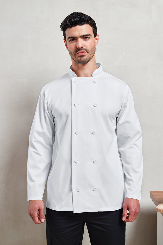 Premier Long Sleeve Chefs Jacket for Male Chefs in Plus Sizes