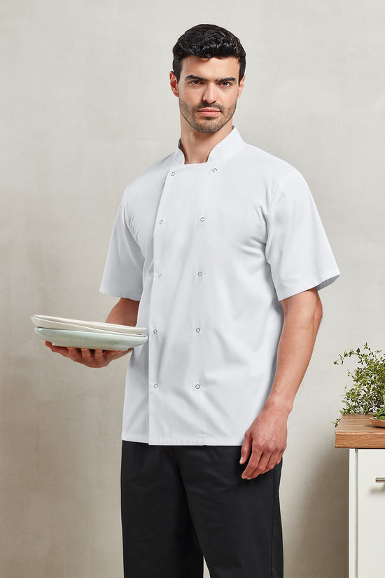 Premier Studded Short Sleeve Chef Jacket for Men