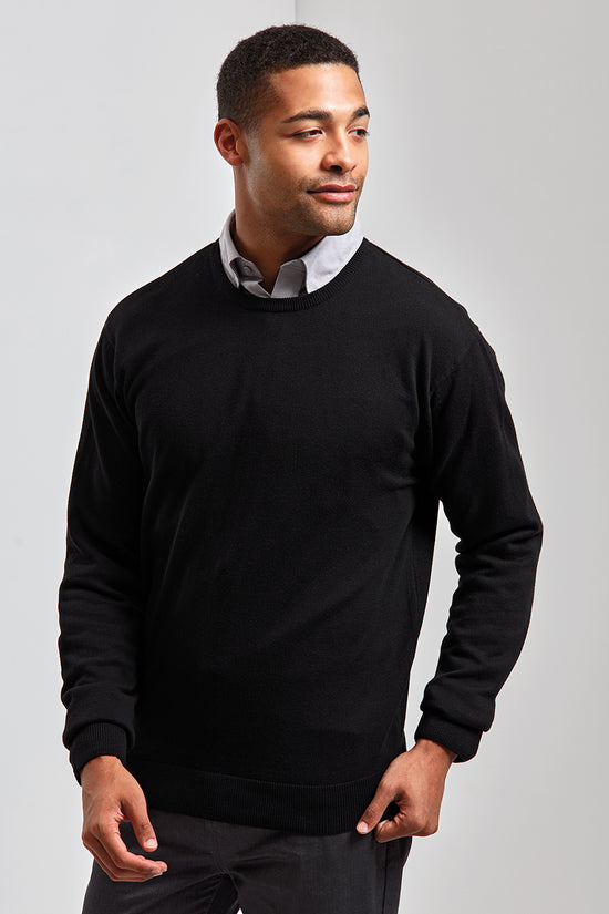 Mens CottonRich Crew Neck Knit Sweater Plus Size