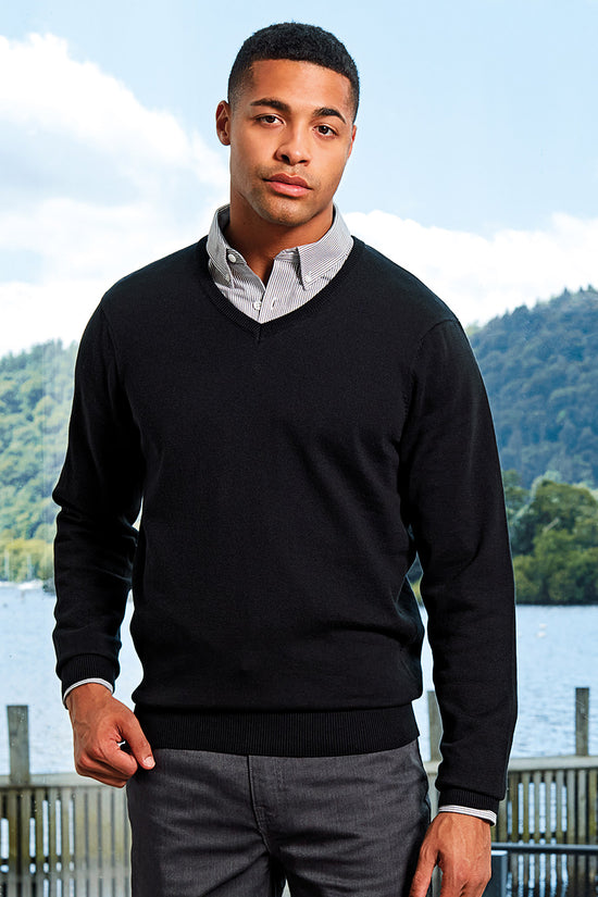 Mens Premier VNeck Knitted Sweater Plus Sizes