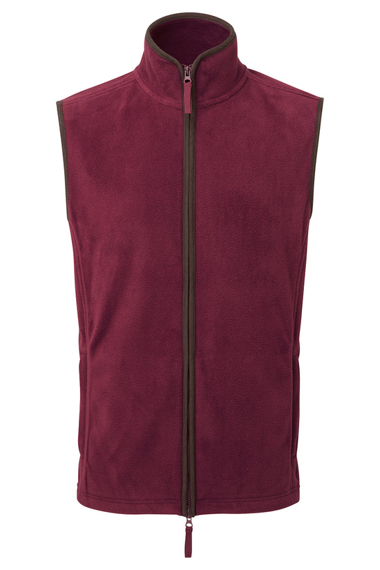 Mens Sleeveless Fleece Gilet with Contrast Trim
