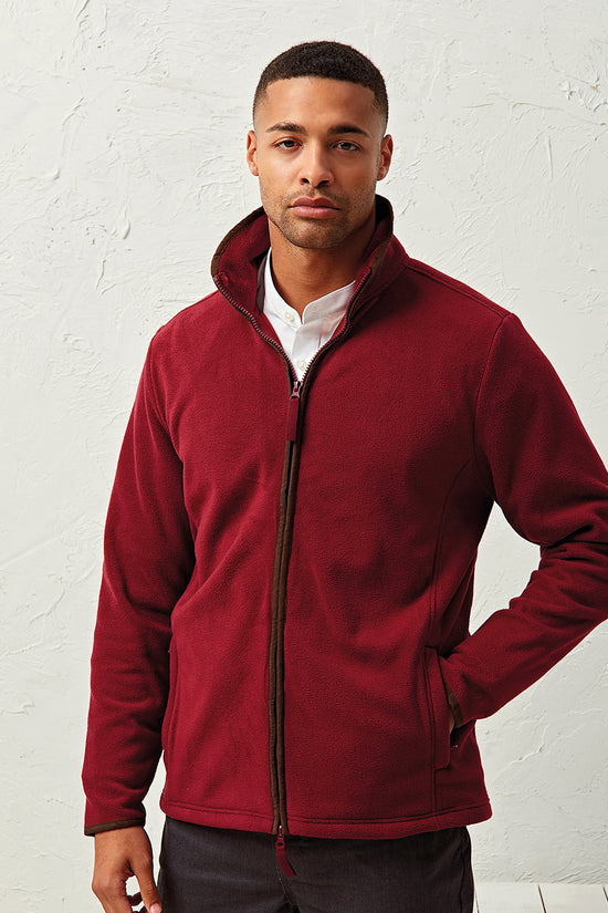 Premier Artisan Fleece Jacket for Men with Contrast Trim Detail