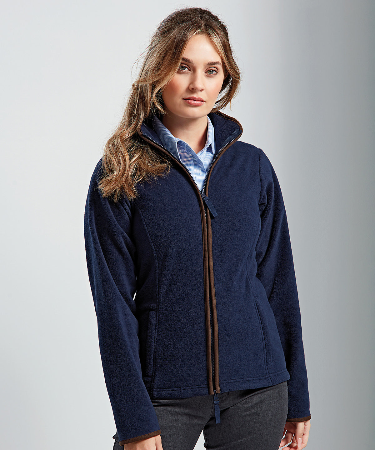Premier Womens Artisan Fleece Jacket with Contrast Trim Detail