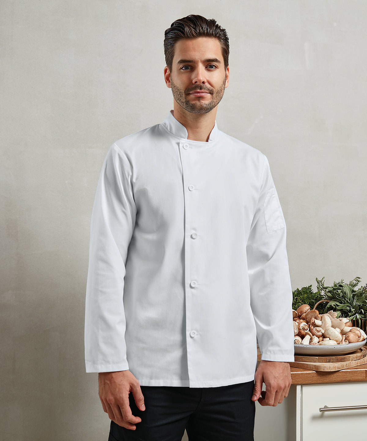 Durable Premier Chefs Long Sleeve Jacket for Male Adults
