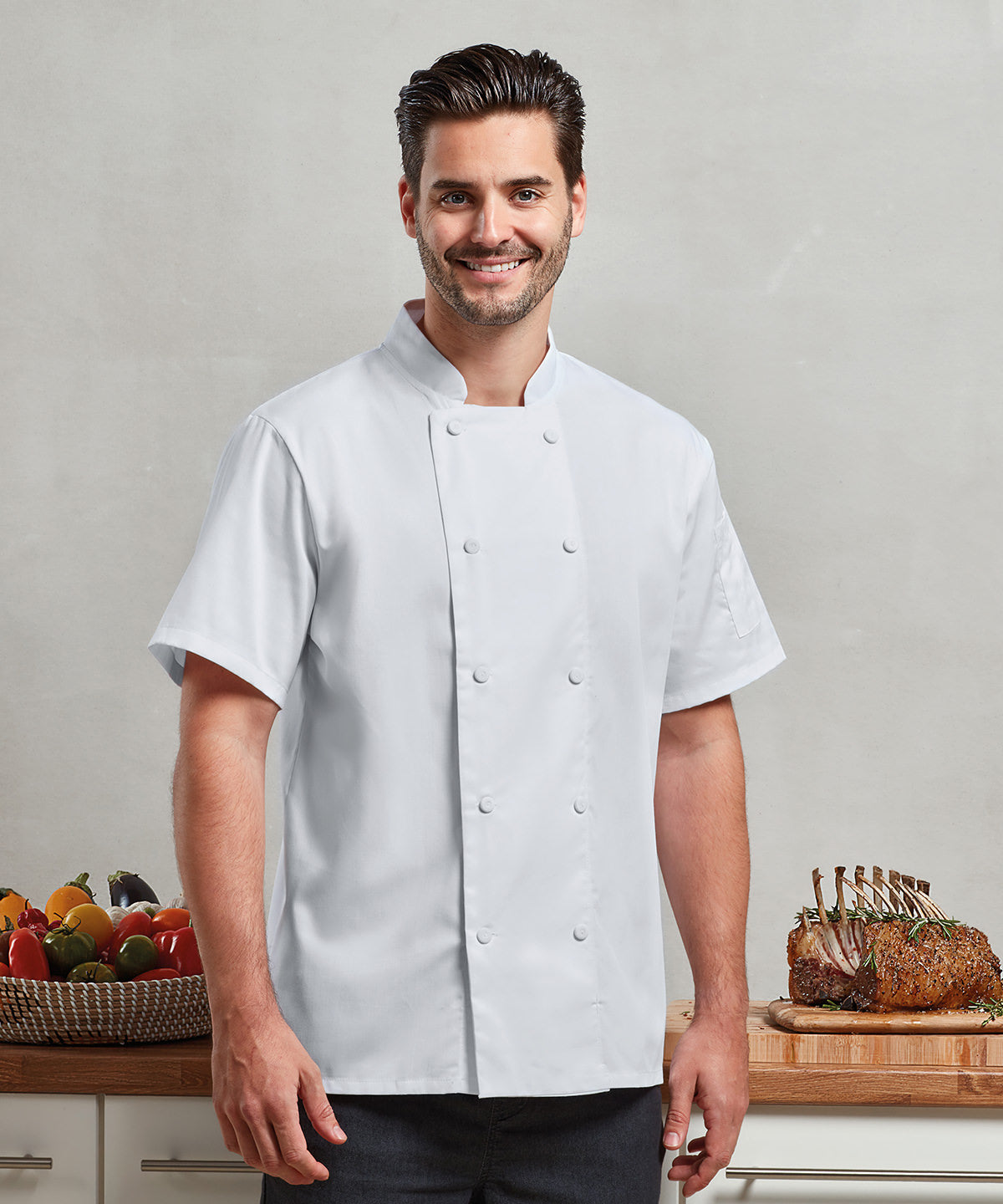 Coolchecker Short Sleeve Chef Jacket for Men