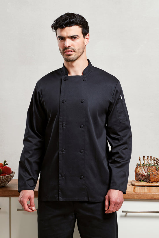 Premier Chefs Coolchecker Long Sleeve Chef Jacket for Men