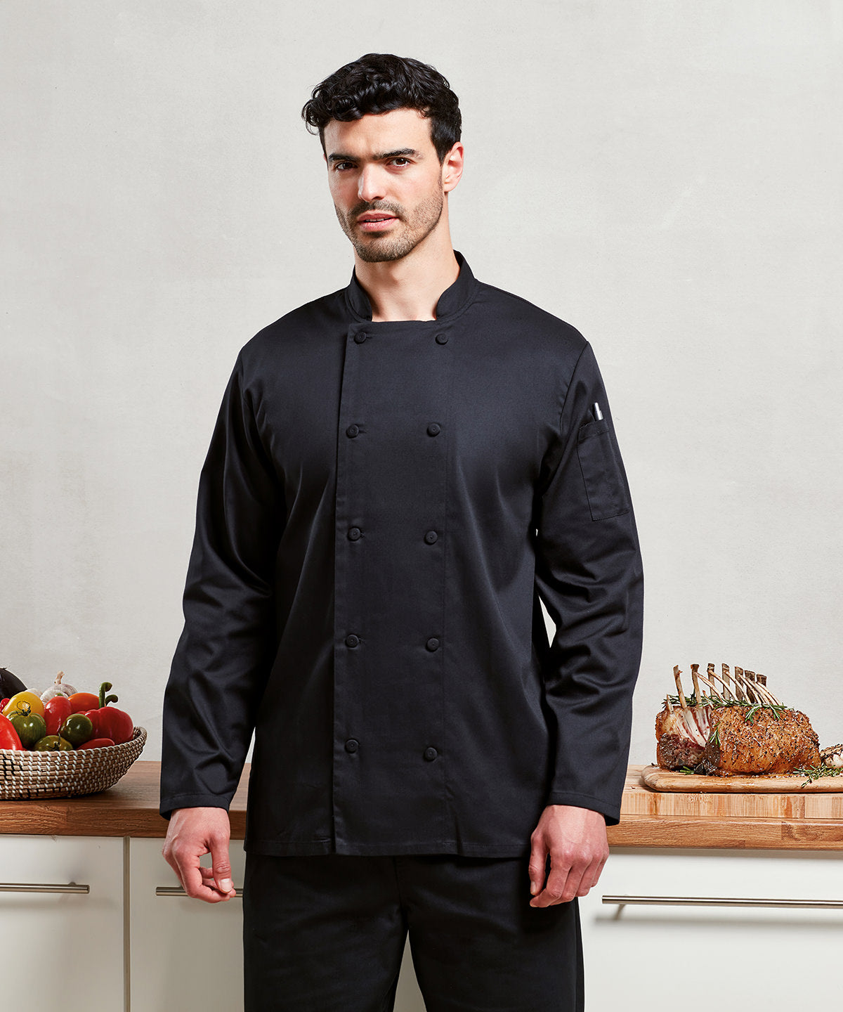Premier Chefs Coolchecker Long Sleeve Chef Jacket for Men