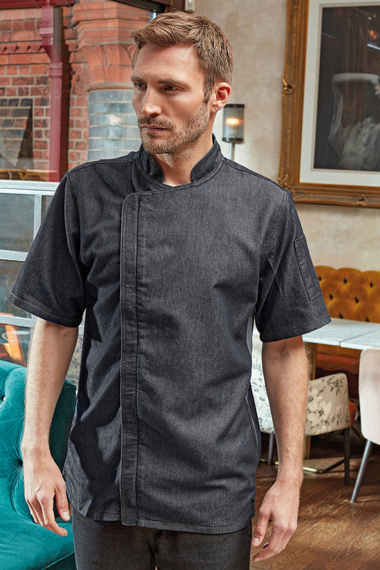 Zipclose Short Sleeve Chef Jacket Premier Chefs Male Adult