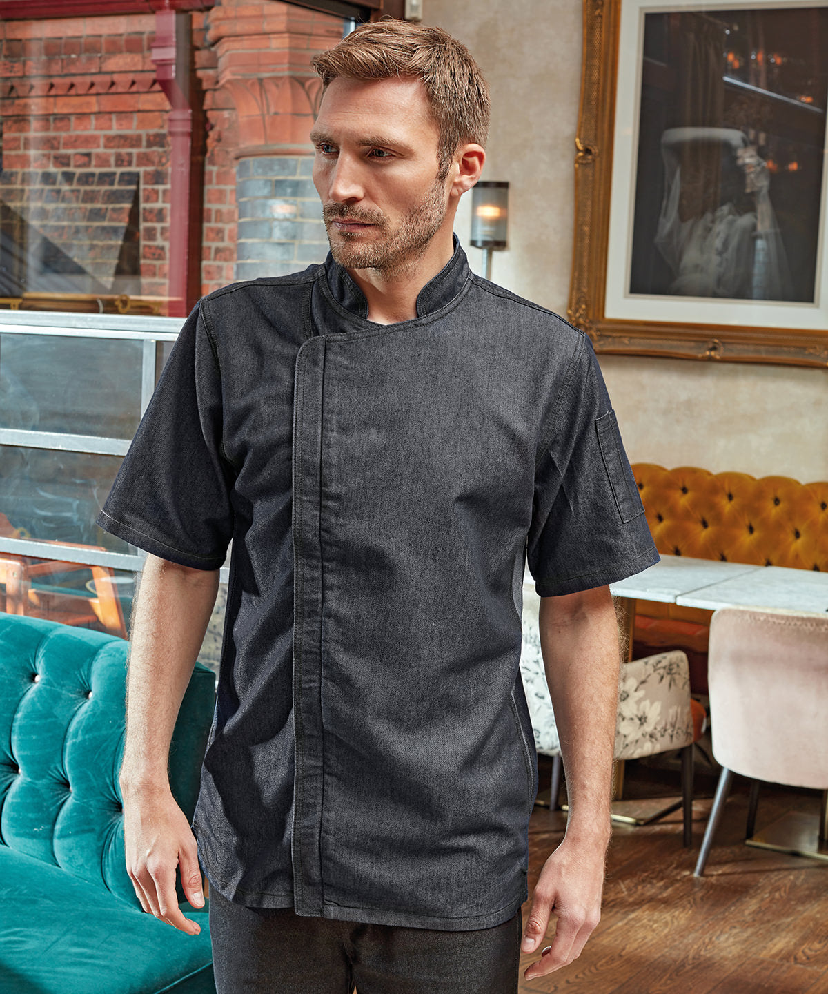 Zipclose Short Sleeve Chef Jacket Premier Chefs Male Adult